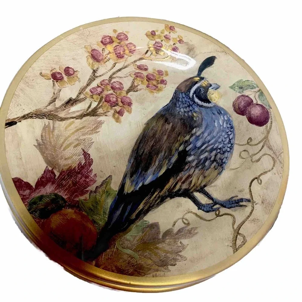 Pottery Barn Fresco Birds Turkey Thanksgivings Salad Dessert‎ Plates Set OF 4
